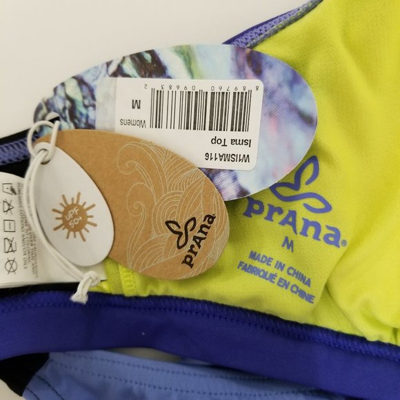 Prana bikini top Medium Isma colorblock racerback keyhole sport inspired swim - Picture 15 of 16
